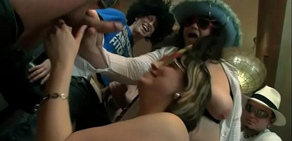  Chubby party girl group sex till cumshot